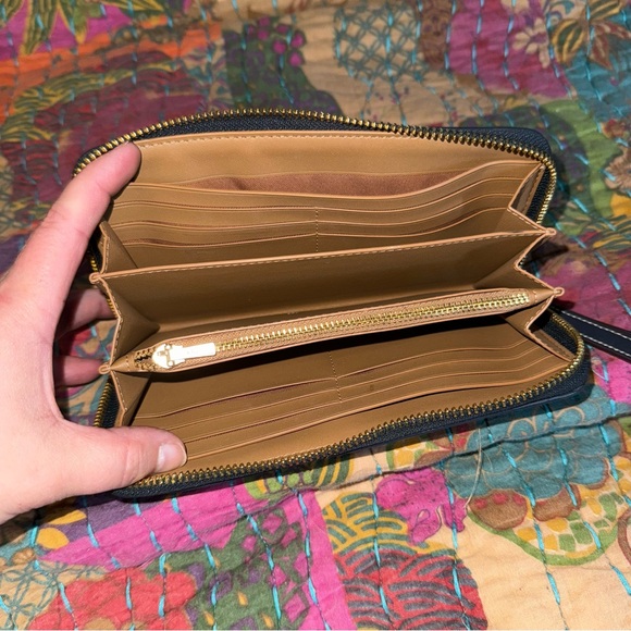 Coach Long Zip Around Wallet In Signature Chambray CH369 Denim Multi Wristlet - Picture 6 of 6